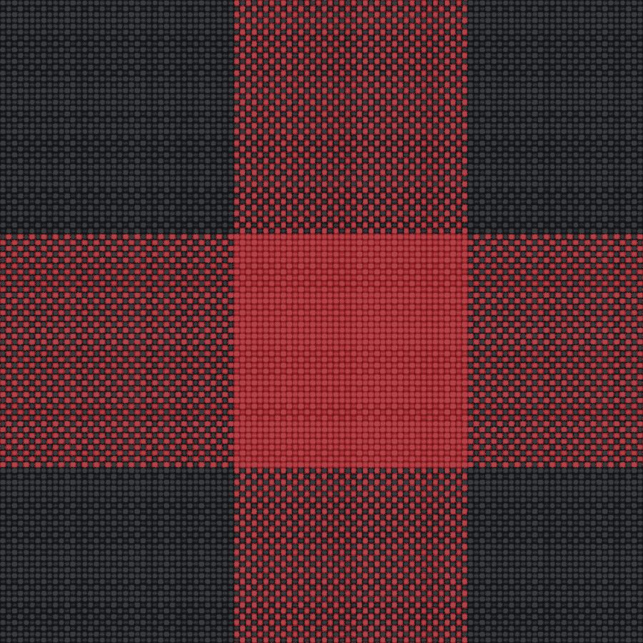 Buffalo check woven thread by thread in plain weave, drawn by the Sett engine