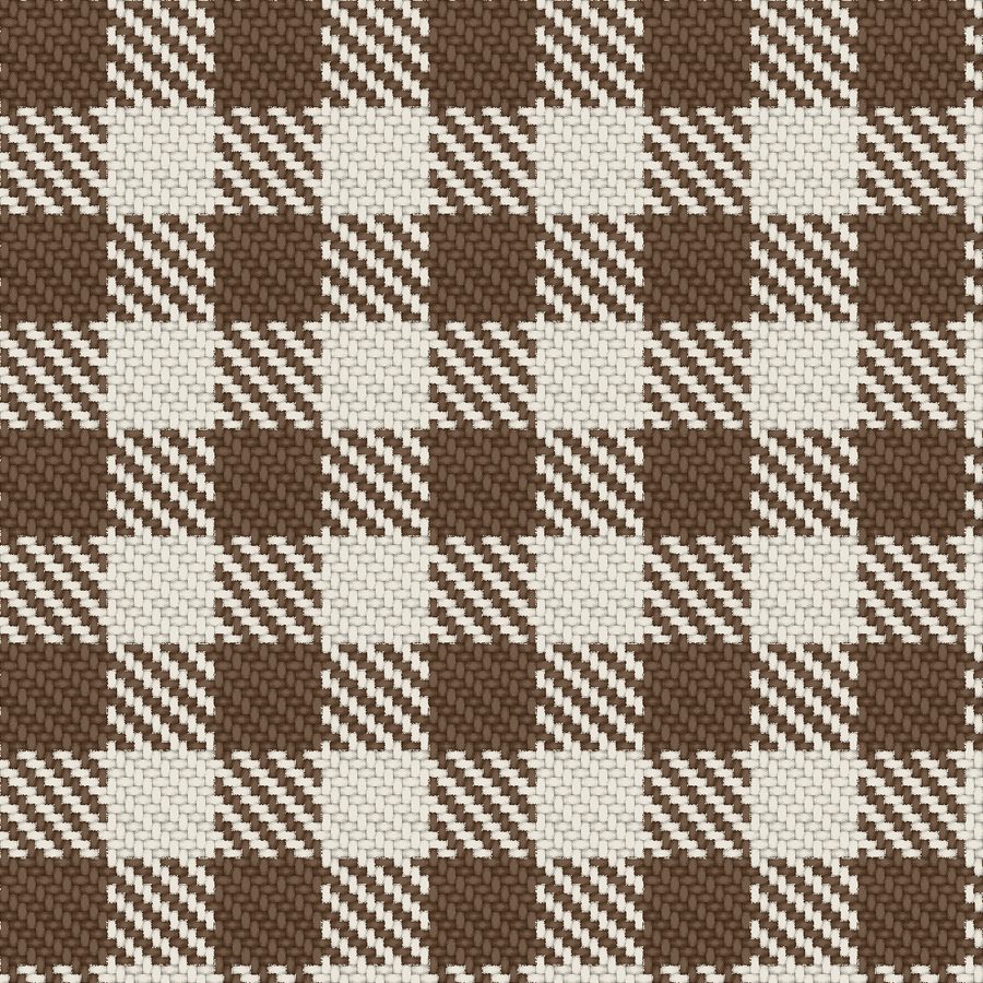 District check woven thread by thread in 2/2 twill, drawn by the Sett engine