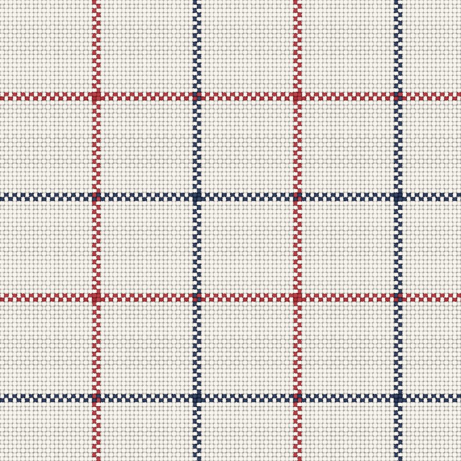 Tattersall check woven thread by thread in plain weave, drawn by the Sett engine