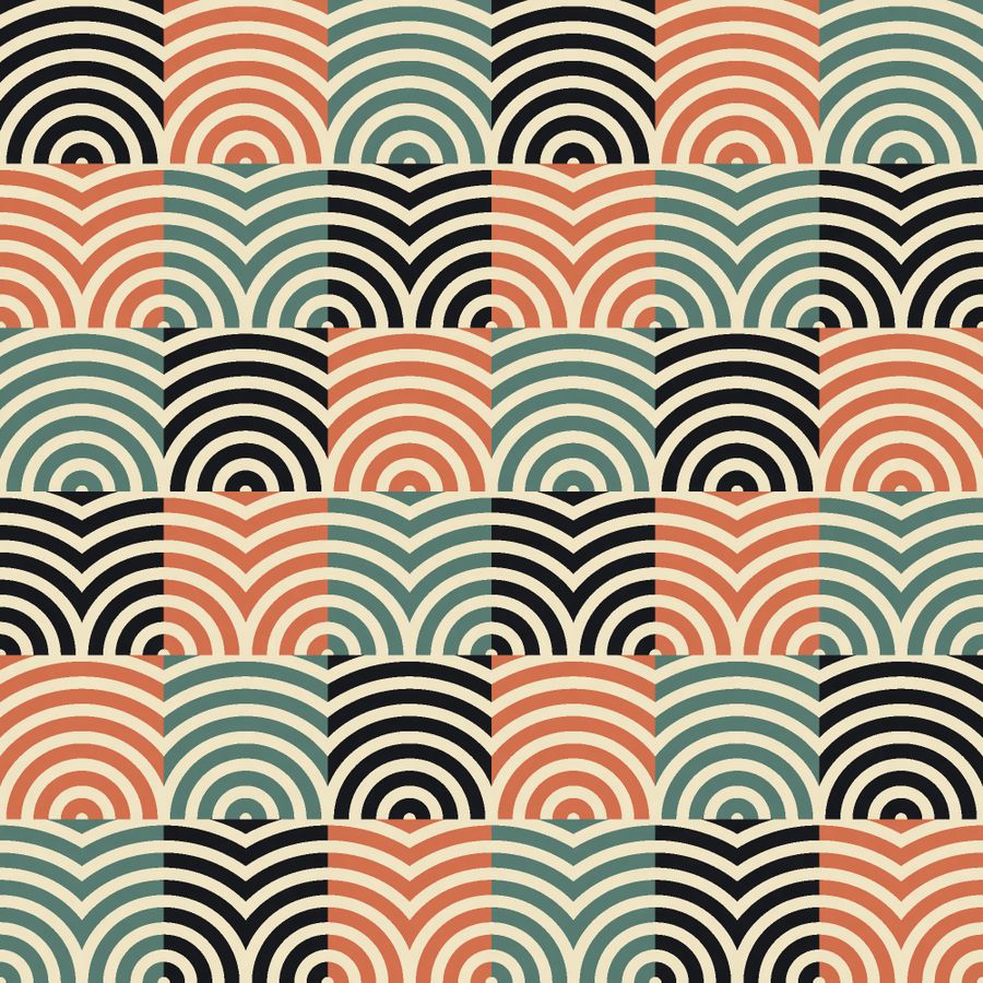 Seigaiha Wave — a contour motif, drawn by the GeoPrint engine