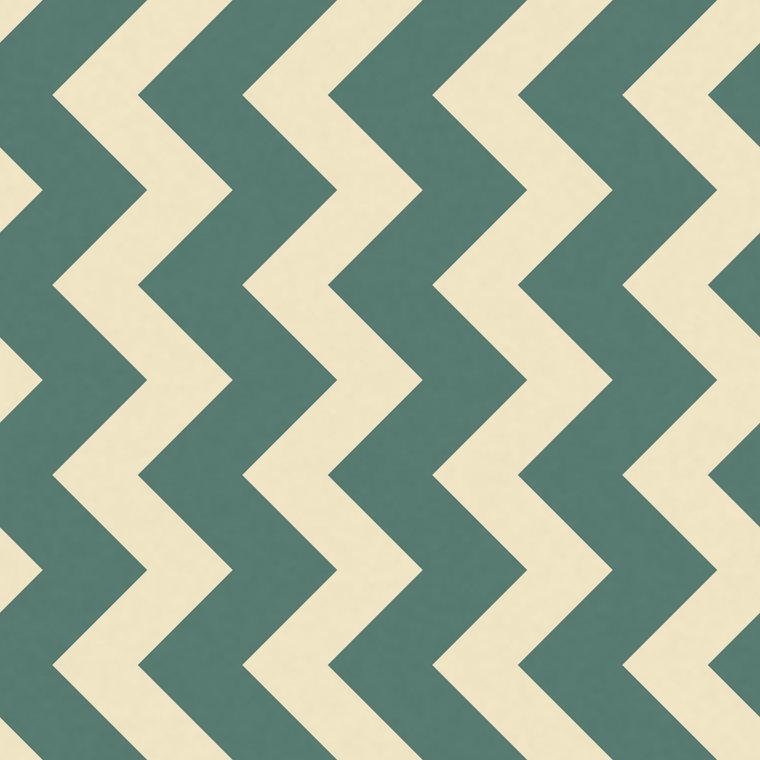 A chevron band pattern in a straight repeat, the zigzags aligned in level courses